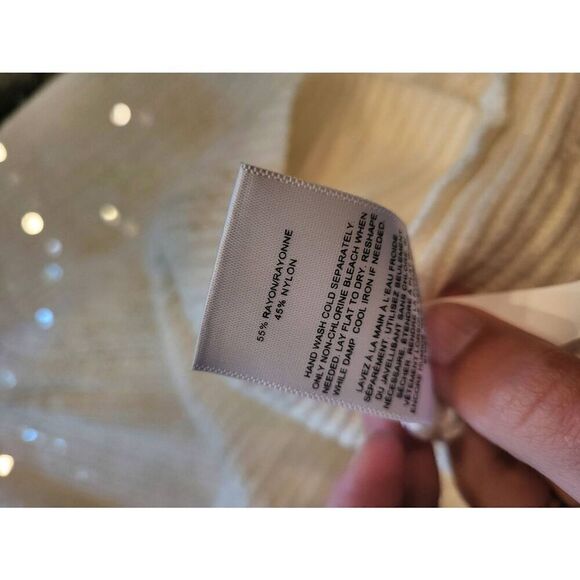 Express Batwing Sequin Sweater Women's XS Ivory Sparkle Holiday Party - Picture 5 of 5